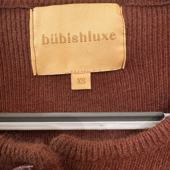 Bubish X REVOLVE Rosette Knit Cardigan in Chocolate Brown worn once - Picture 3 of 4